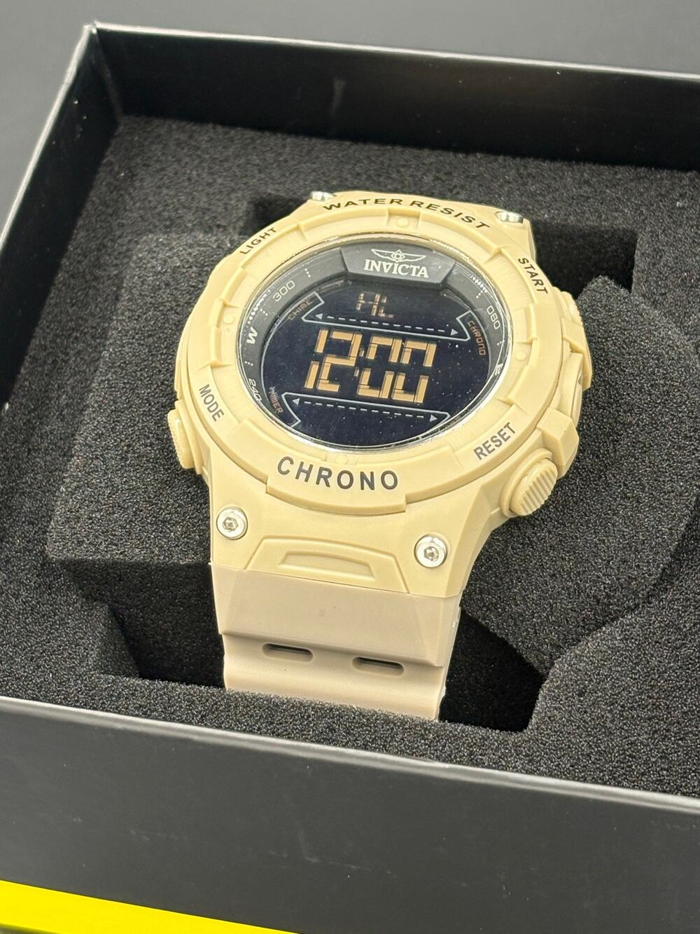 Invicta Digital Watch Desert Tan Mens Watch 50mm New with Box
